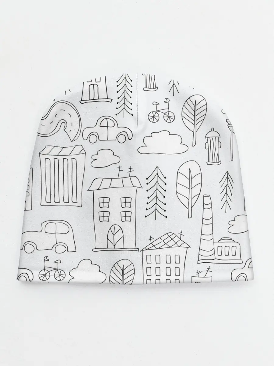 Детская шапка / Нарисованный город