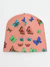 Детская шапка / Бабочки на персиковом фоне