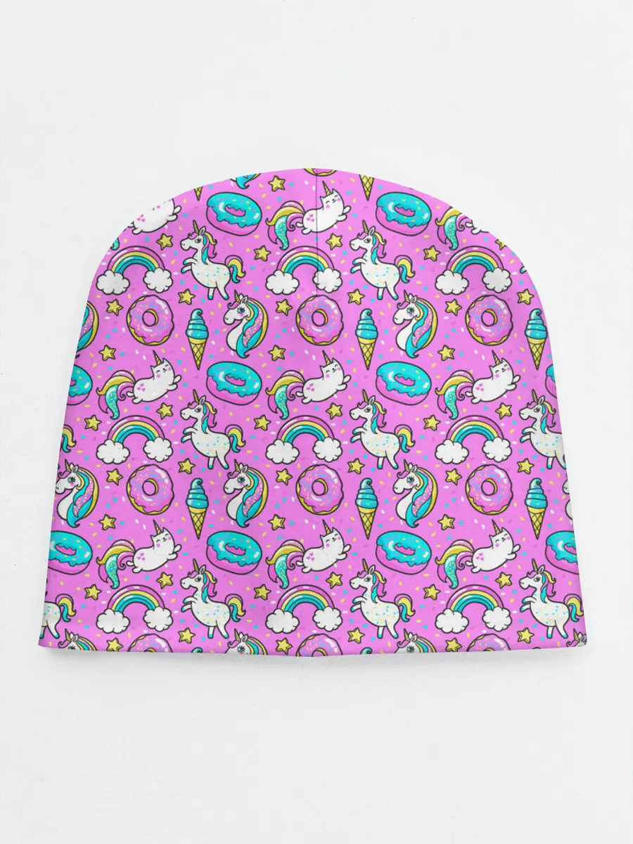 Детская шапка / Единороги и пончики