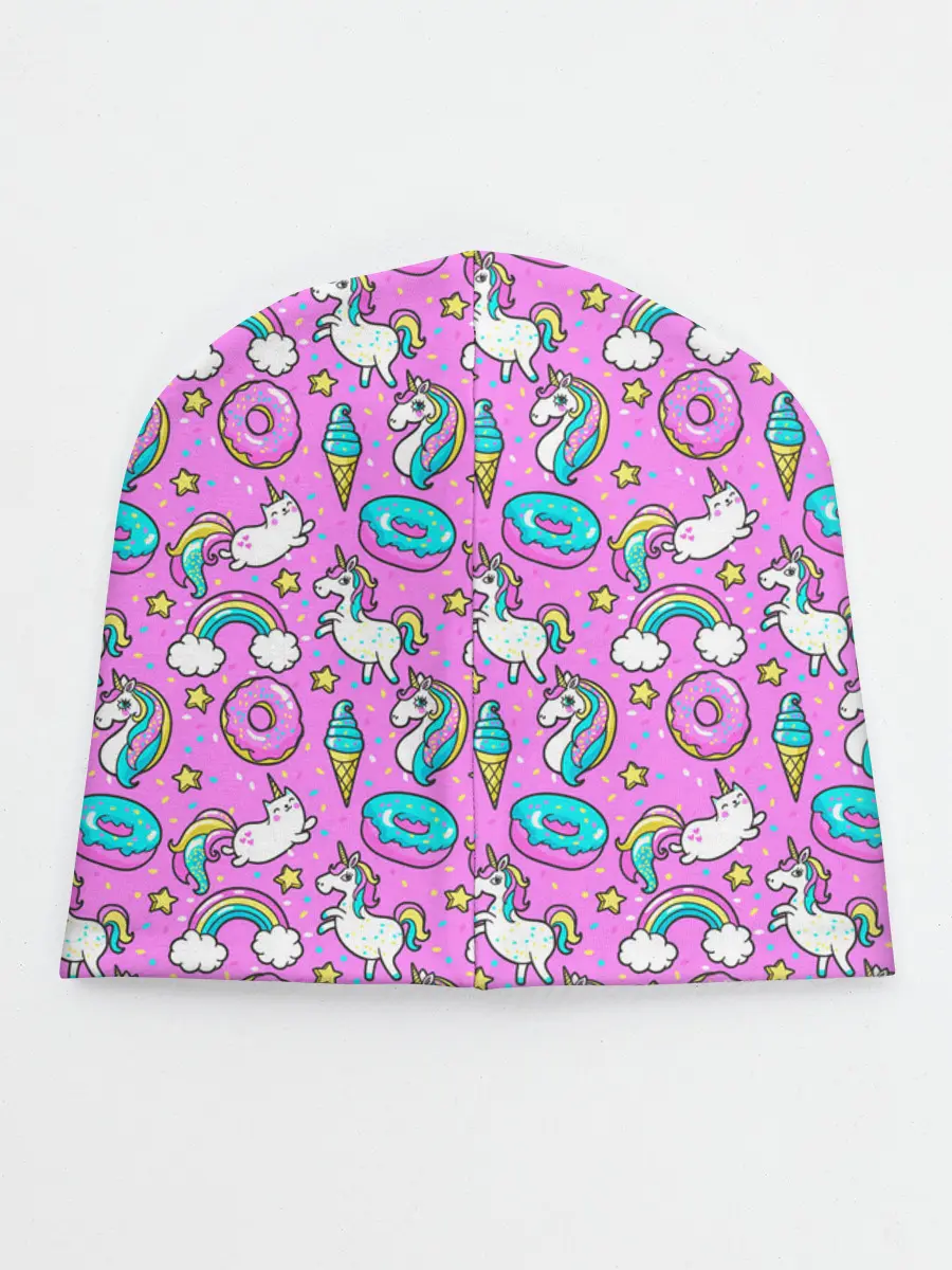 Детская шапка / Единороги и пончики