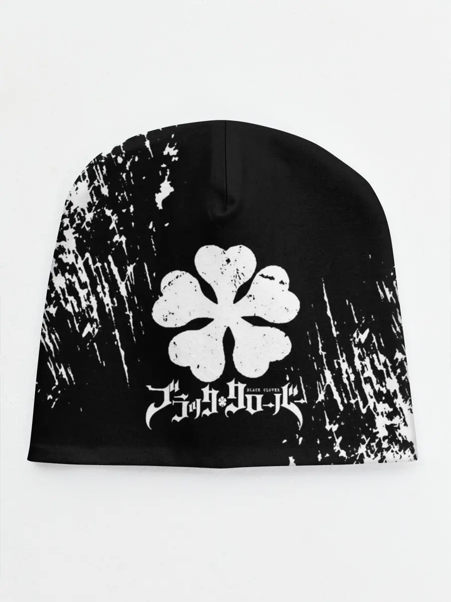 Детская шапка / Черный Клевер затертый фон