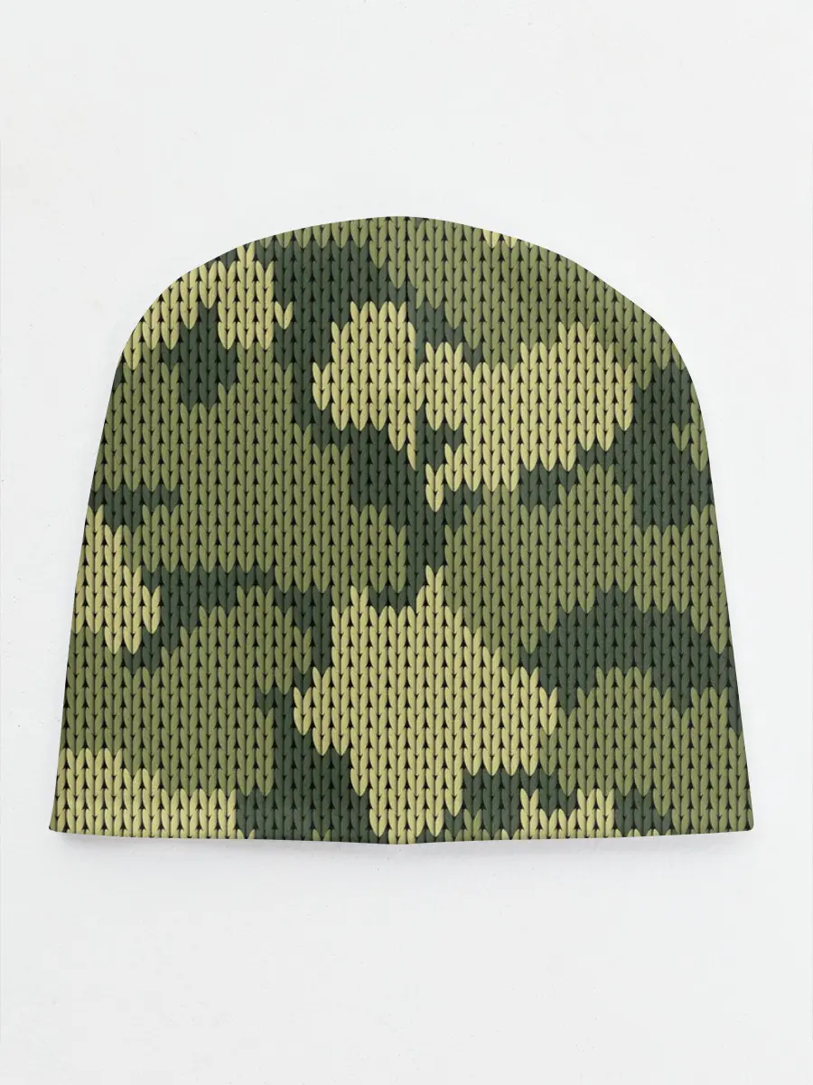 Детская шапка / вязаный принт милитари