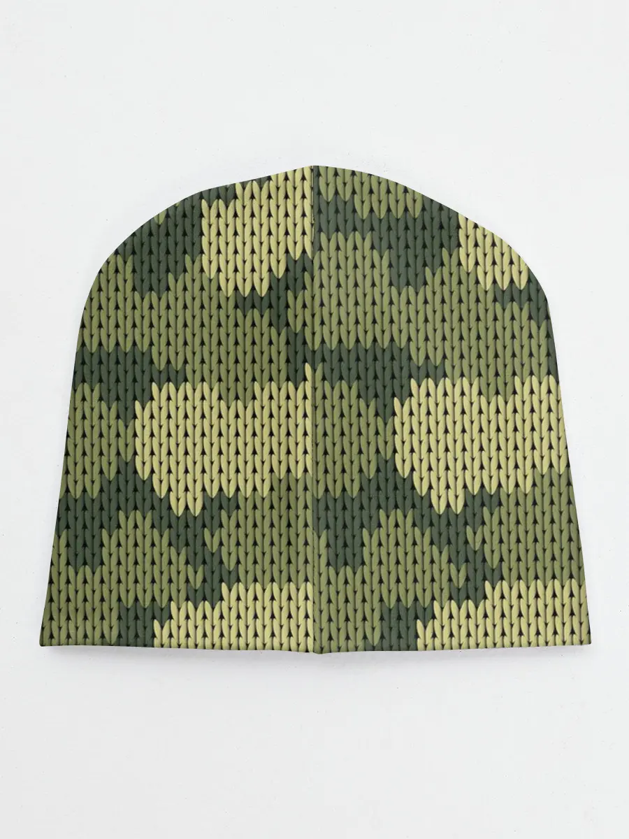 Детская шапка / вязаный принт милитари