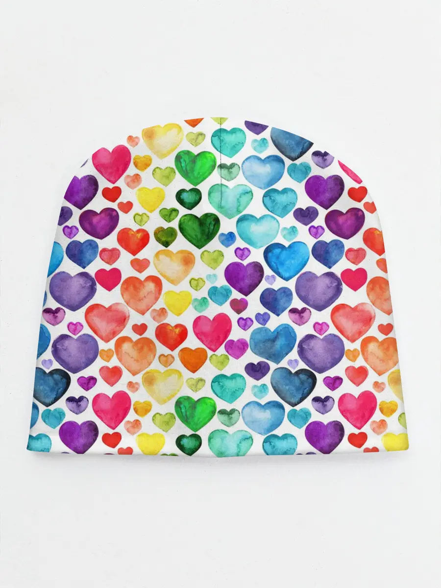 Детская шапка / Радужные сердечки