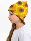 Детская шапка / Принт подсолнухи желтый