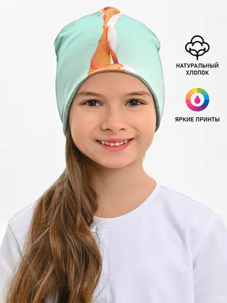 Детская шапка / нарисованный лисенок