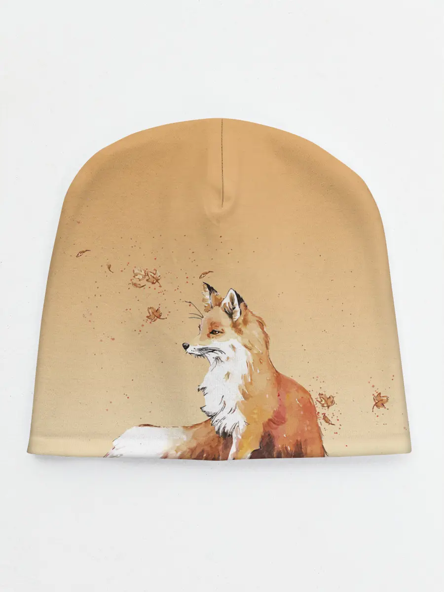 Детская шапка / акварельная лиса задумчивости
