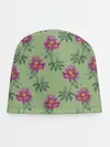 Детская шапка / Пионы на светло зеленом фоне
