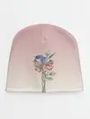 Детская шапка / Птичка в гнезде роза