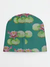 Детская шапка / Лотосы на темно бирюзовом фоне