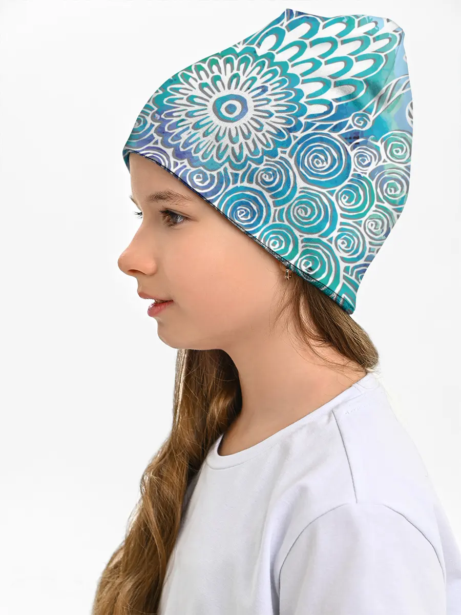 Детская шапка / цветочный узор