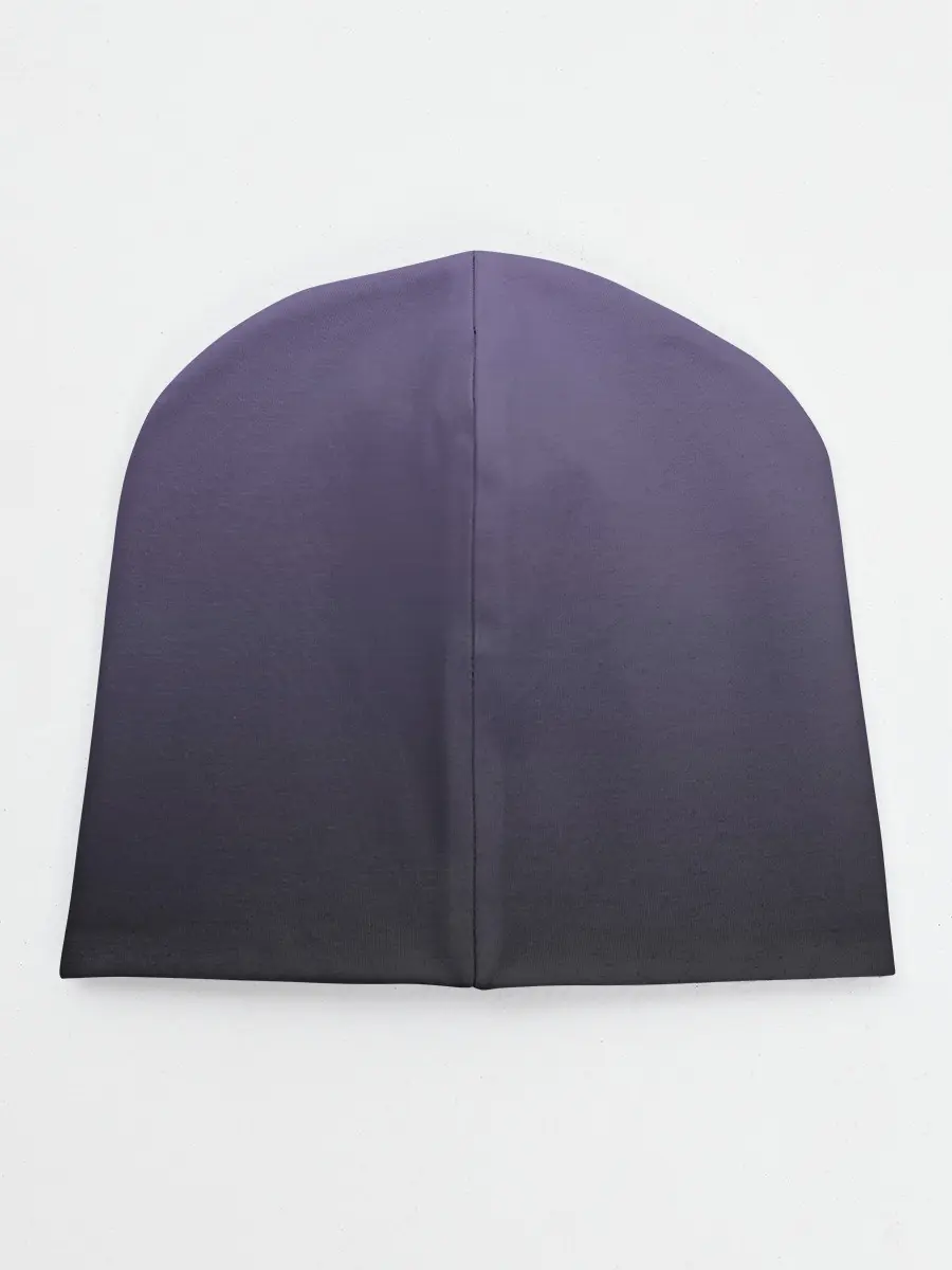 Детская шапка / черный кот на фиолетовом