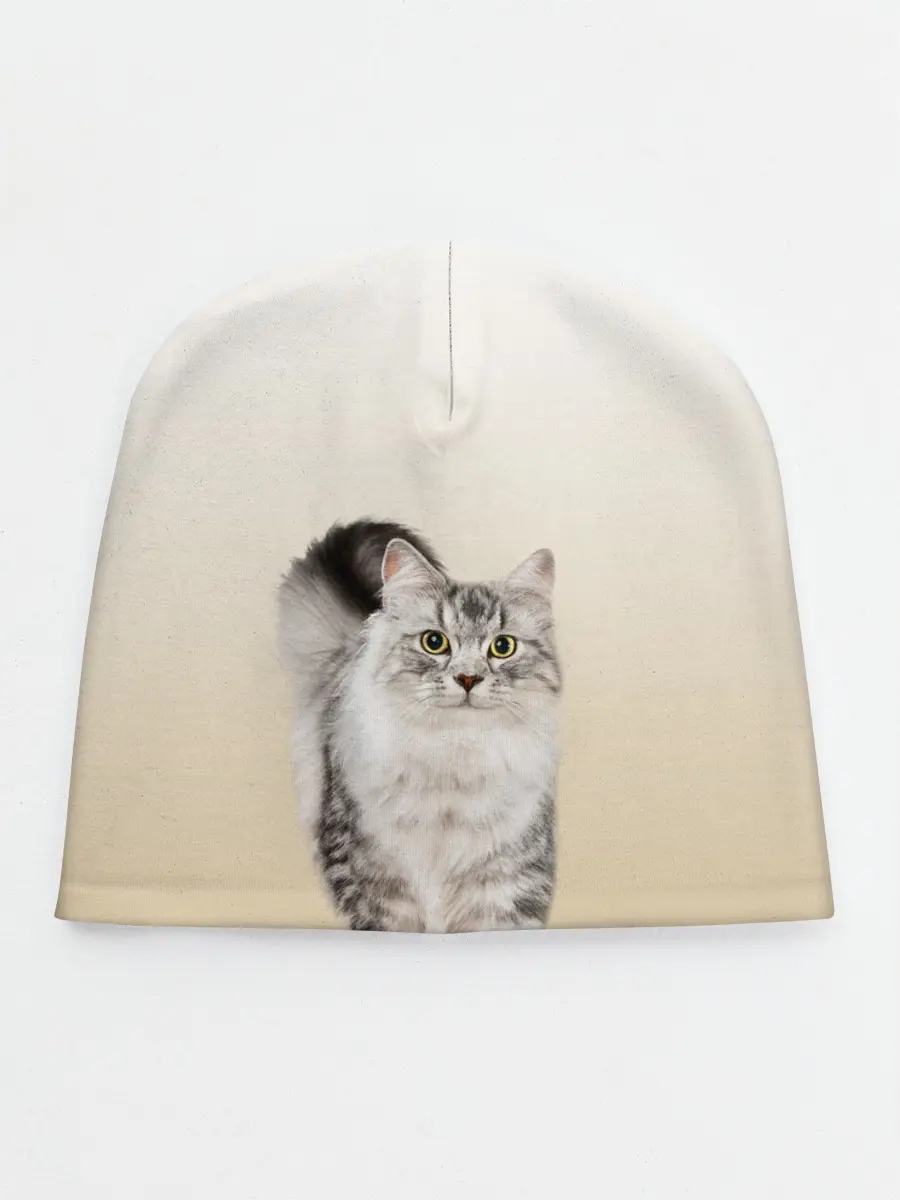 Детская шапка / Пушистый котик реалистичный