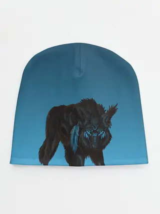 Детская шапка / черный дух волка