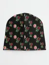 Детская шапка / принт розы черный фон