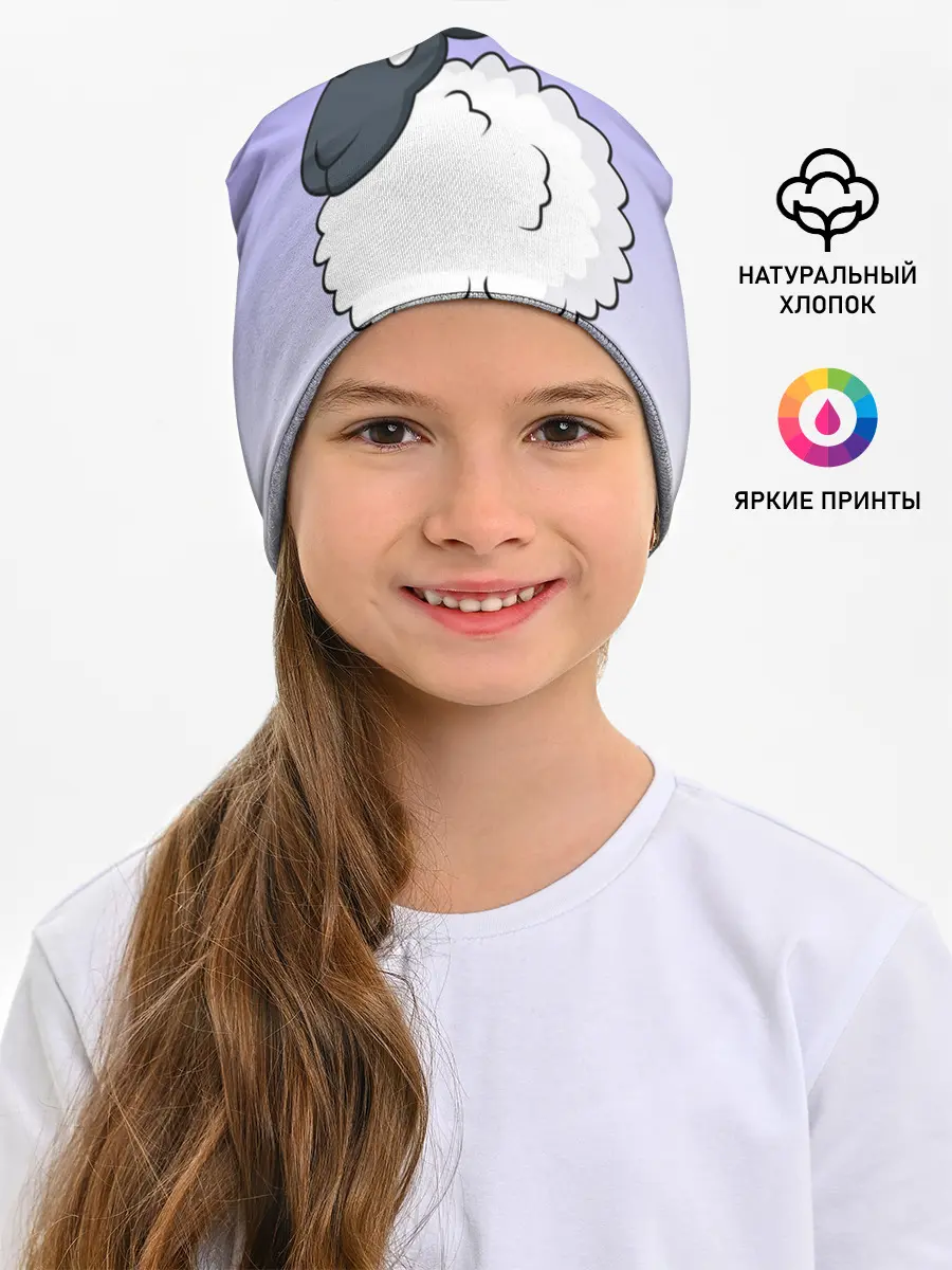 Детская шапка / Нарисованный милый барашек