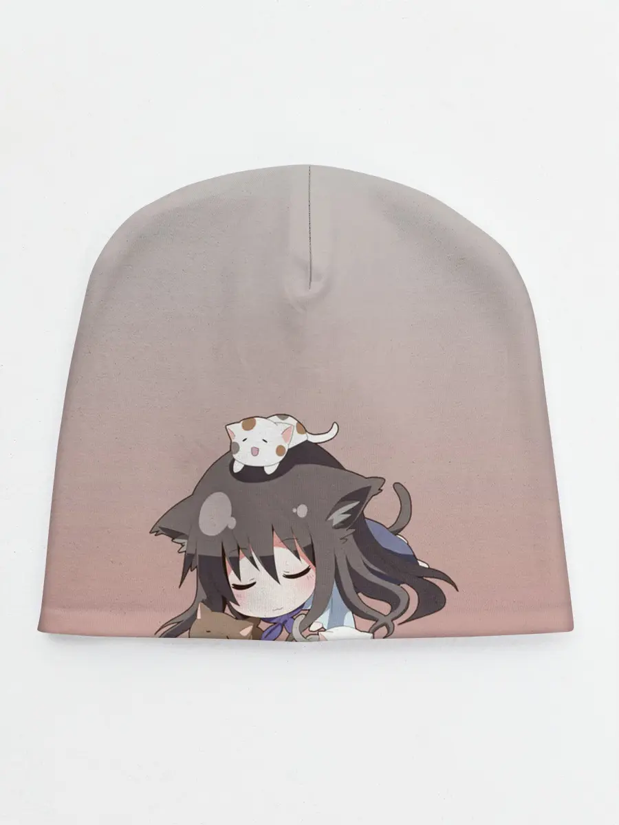 Детская шапка / малышка спит ушки котики