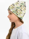 Детская шапка / мультяшные котики на желтом мя