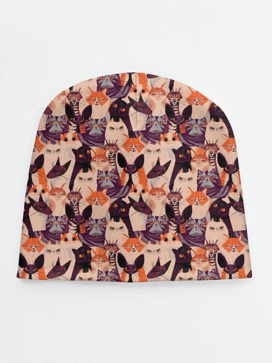 Детская шапка / Мемные Коты Паттерн