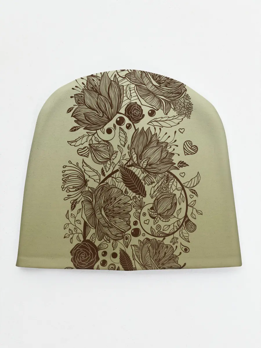Детская шапка / чехол дудлинг цветы