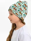 Детская шапка / Цветы и Тигр Паттерн