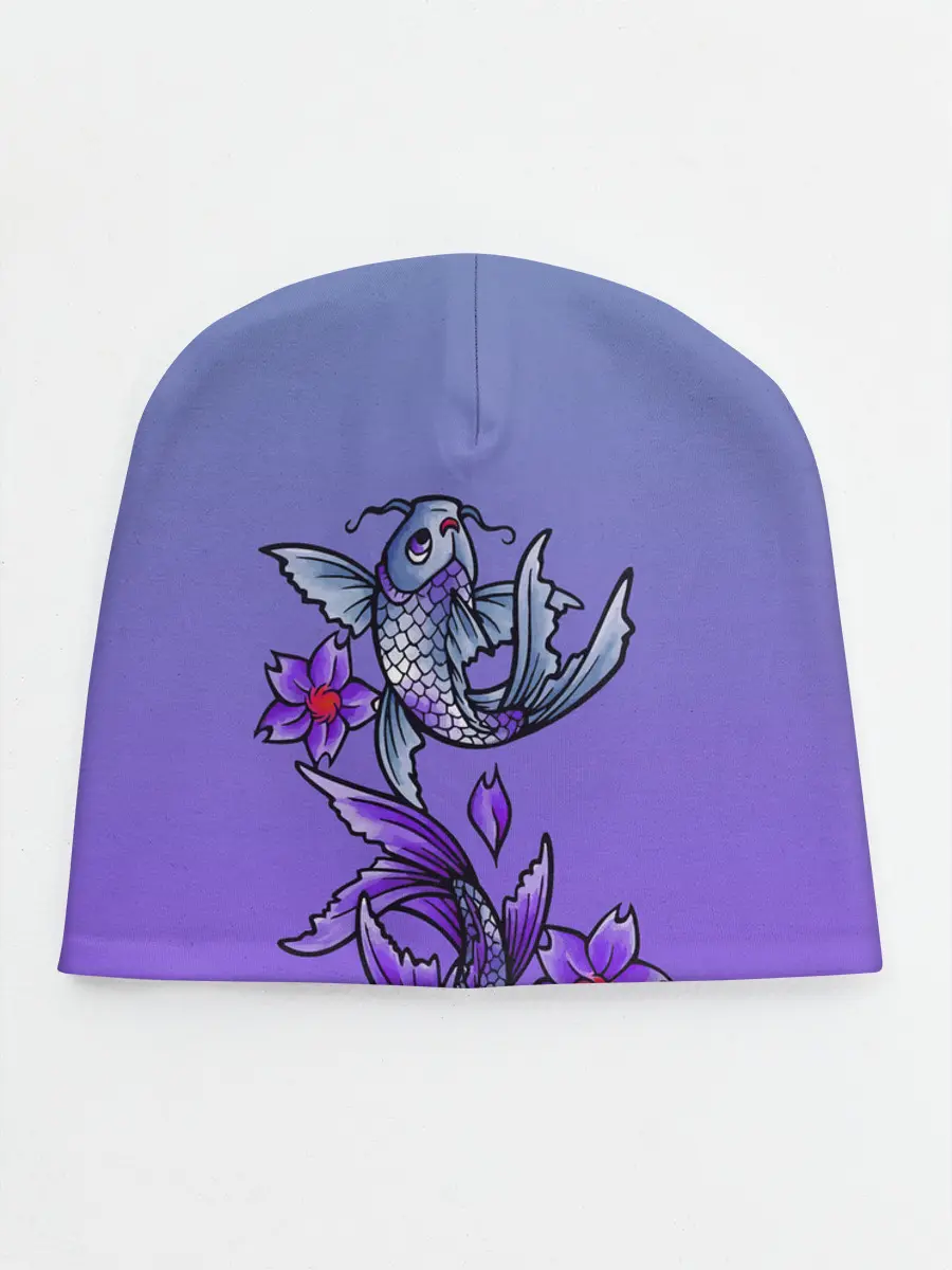 Детская шапка / Рыбы и цветы