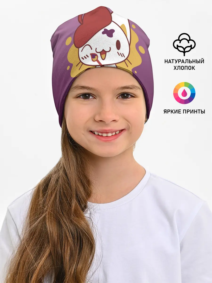 Детская шапка / кот художник творец
