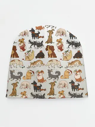 Детская шапка / узор песики собачки гав