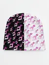 Детская шапка / Розовые джоджо на чернобелом