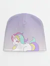 Детская шапка / единорожек на фиолетовом