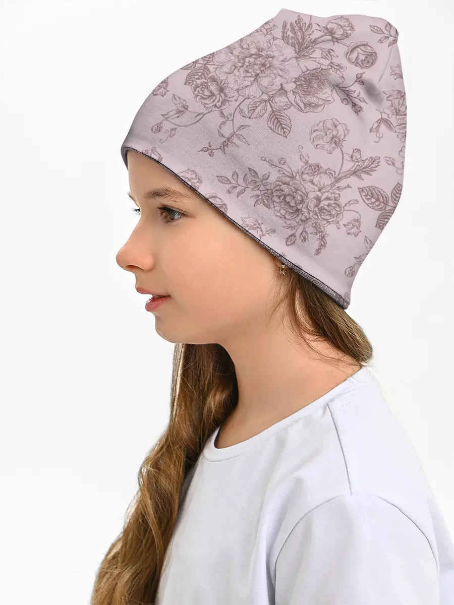 Детская шапка / розы с пионами