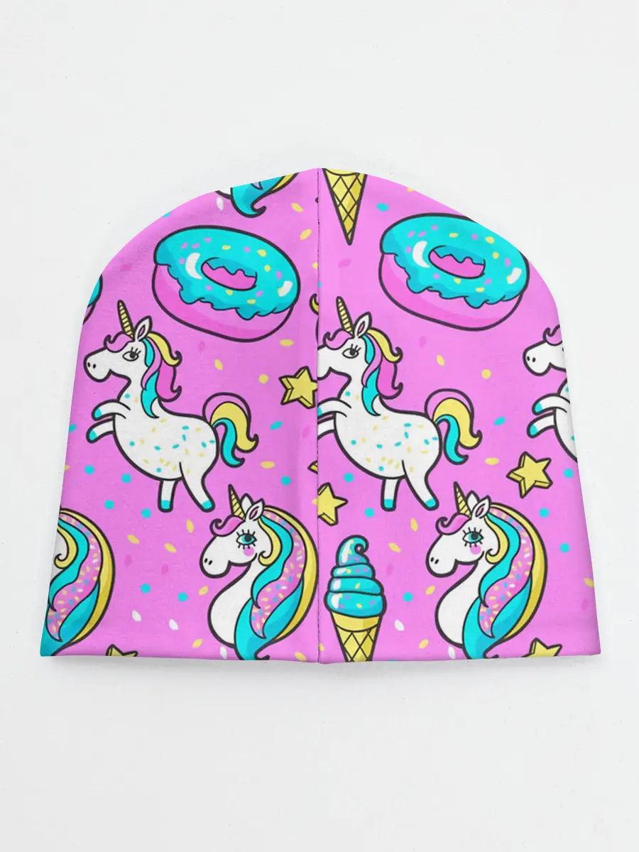 Детская шапка / Единороги с пончиками