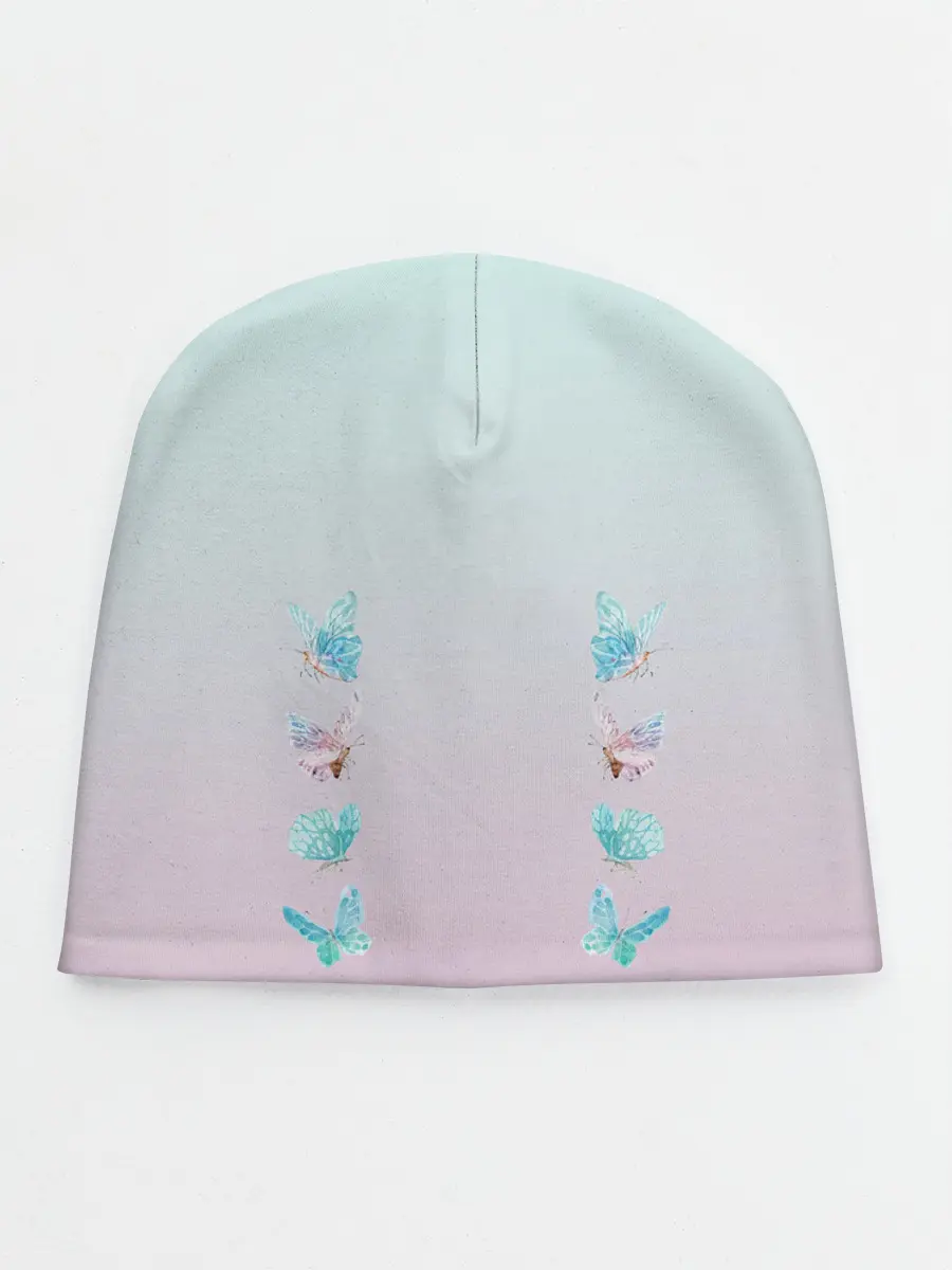 Детская шапка / акварельные бабочки