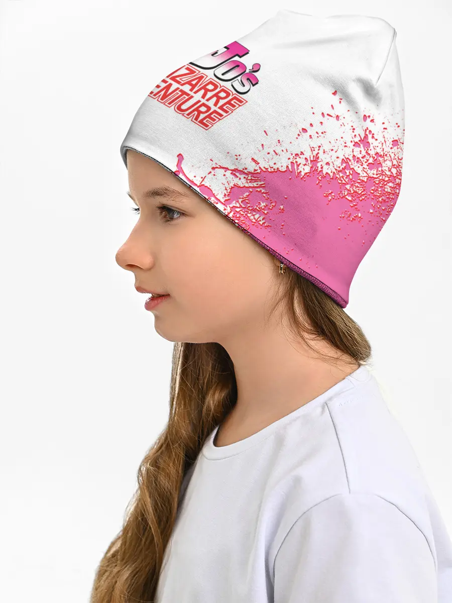 Детская шапка / Лого джоджо розовые брызги