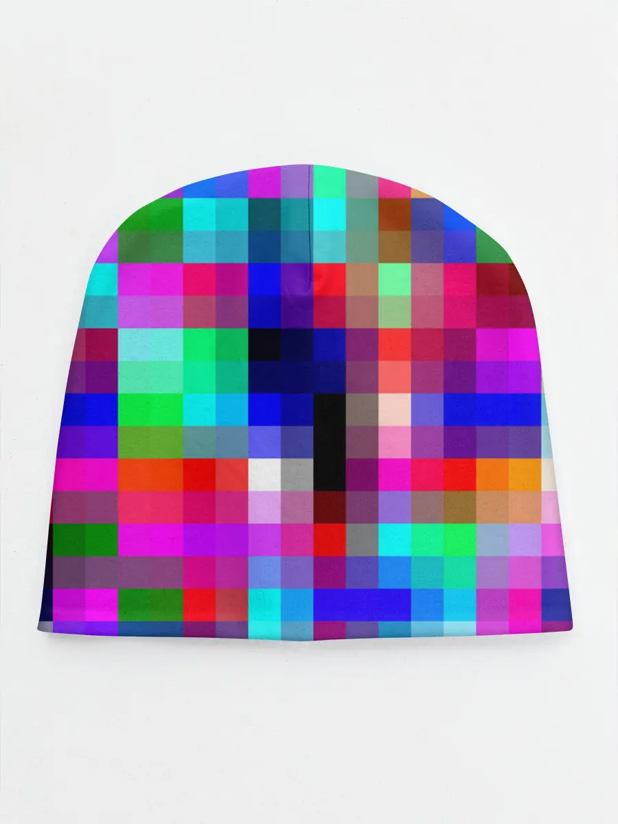 Детская шапка / РАЗНОЦВЕТНЫЕ ПИКСЕЛИ / КУБЫ