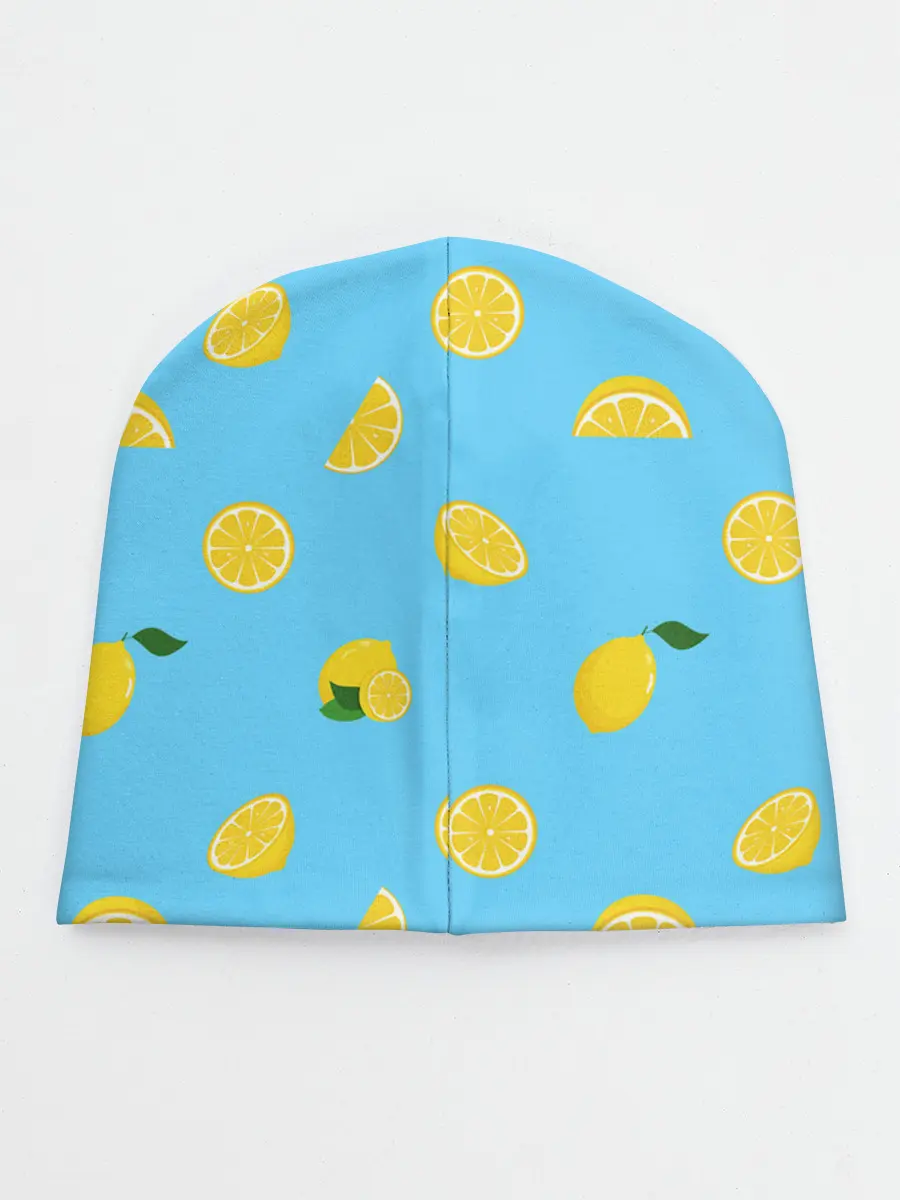 Детская шапка / Лимоны на голубом