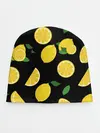 Детская шапка / Лимоны на чёрном