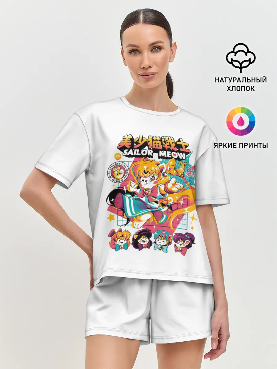 Женская пижама с шортами / Sailor Meow