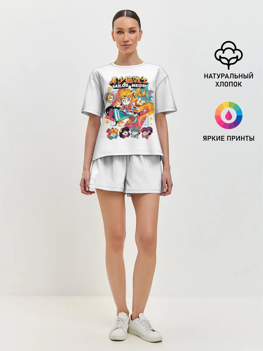 Женская пижама с шортами / Sailor Meow