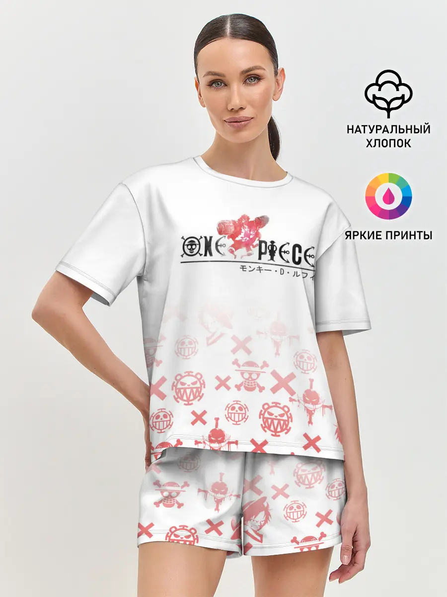 Женская пижама с шортами / One Piece. резиновый Луффи