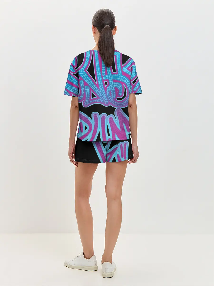 Женская пижама с шортами / Cuber skelet