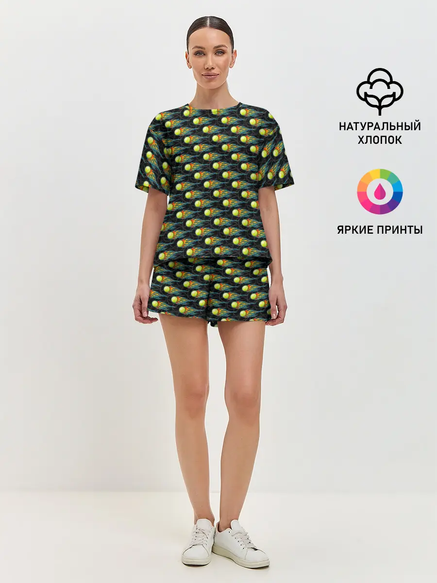 Женская пижама с шортами / Теннисные Мячики