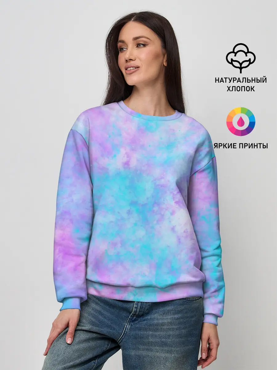 Женский свитшот / Мрамор Tie Dye