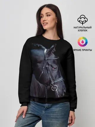 Женский свитшот / Конь вороной