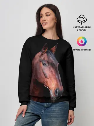 Женский свитшот / Гнедая лошадь