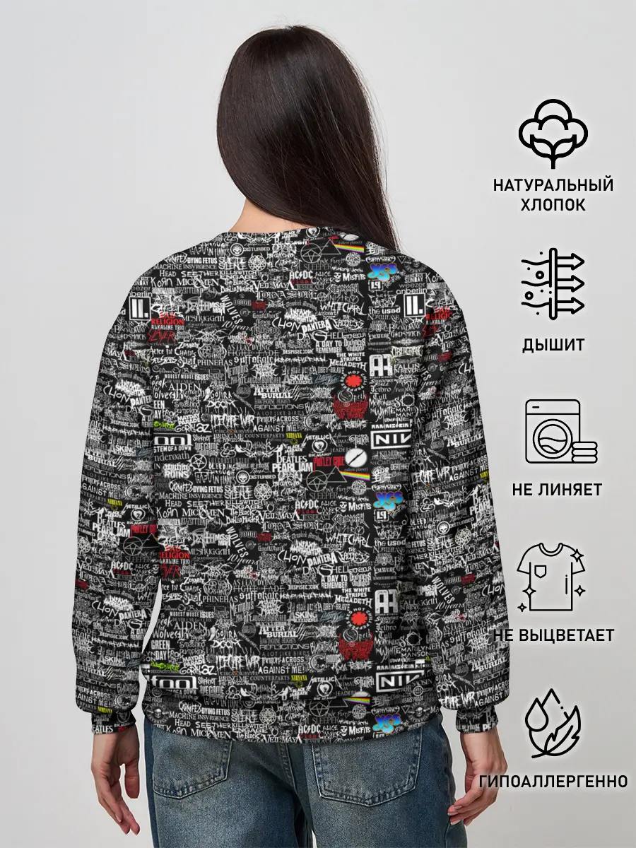 Женский свитшот / ЛОГОТИПЫ РОК ГРУПП