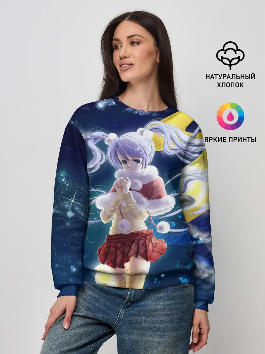 Женский свитшот / Зайчик и Хацуне Мику