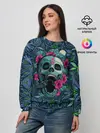 Женский свитшот / Череп В Цветах