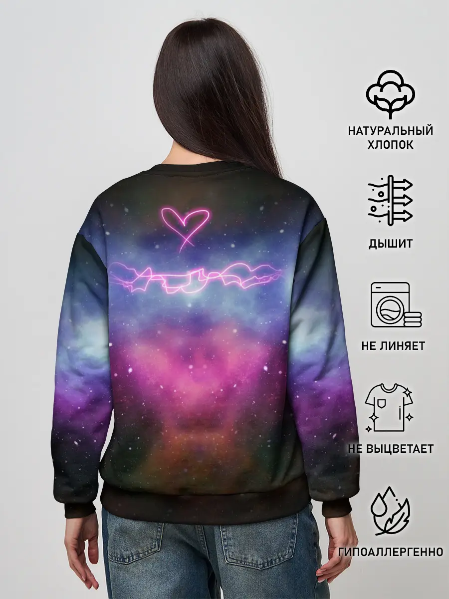 Женский свитшот / Кот на пицце