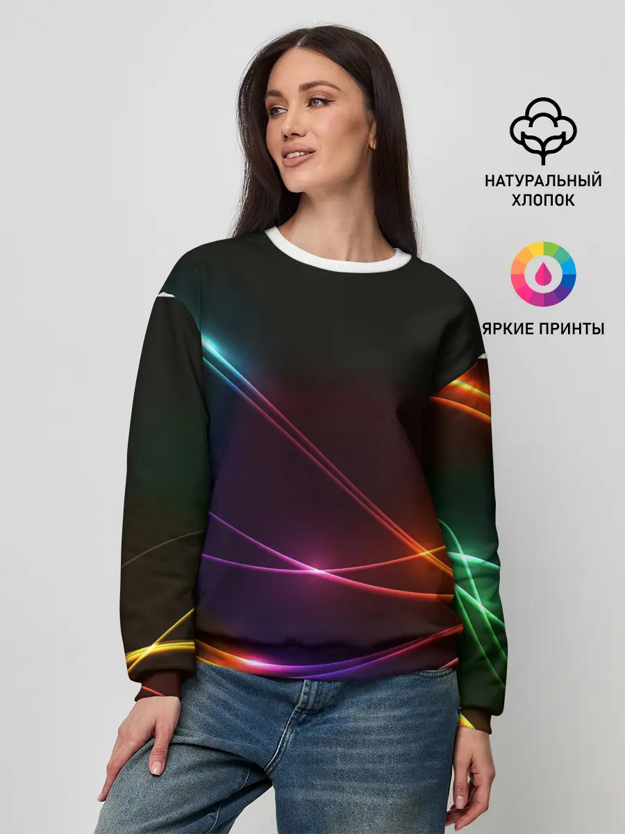 Женский свитшот / Неоновые Линии